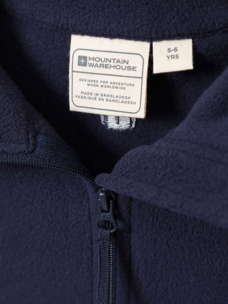 Blauw - Mountain Warehouse Camber II fleece met rits voor kinderen - Image 4 of 4