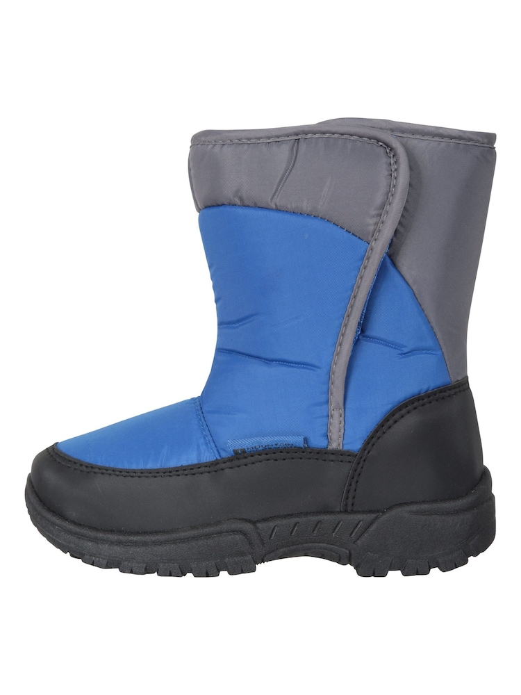 Blue - Mountain Warehouse Caribou Kids Single Stripe Sherpa Lined Adaptive Snow Boots - Image 2 of 5 Blue - Mountain Warehouse Caribou Kids Single Stripe Sherpa Lined Adaptive Snow Boots - Image 2 of 5