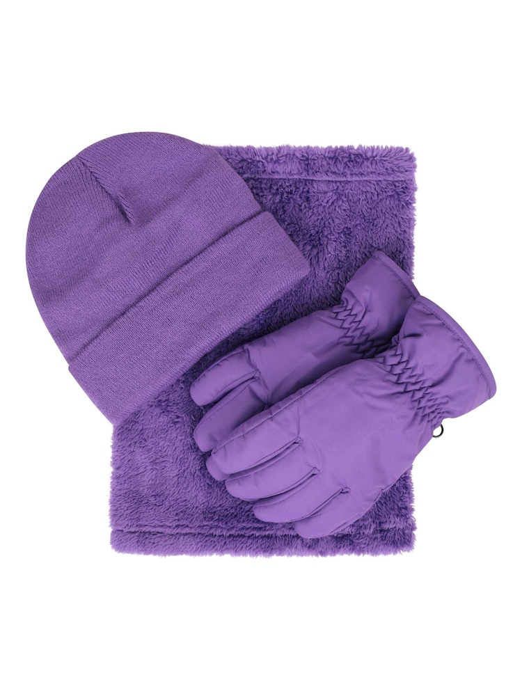 Mountain Warehouse Purple Kids Winter Accessories Set - Image 4 of 4
