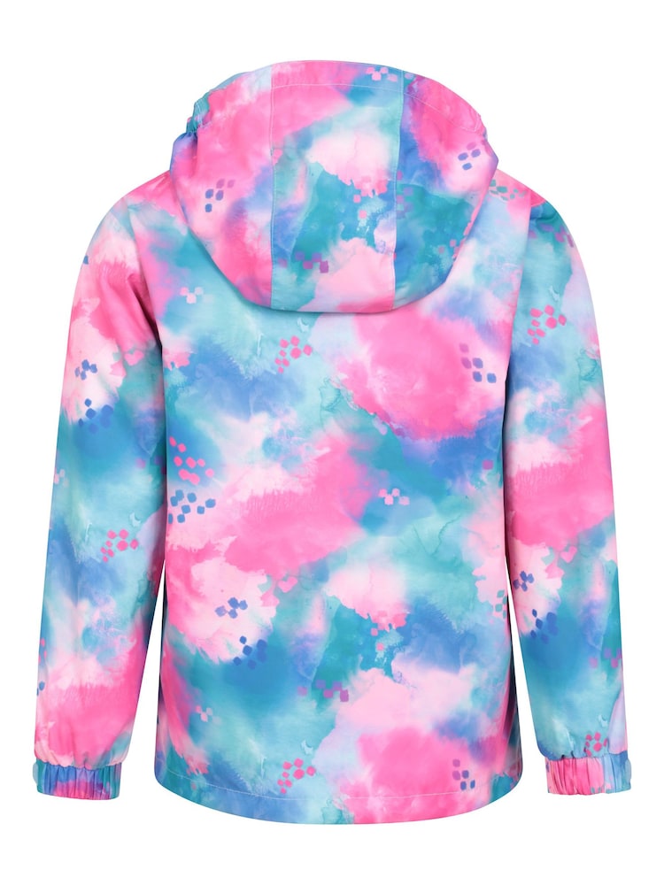 Mountain Warehouse Blue/Pink Kids Aries Printed Waterproof 3-in-1 Jacket - Image 2 of 6