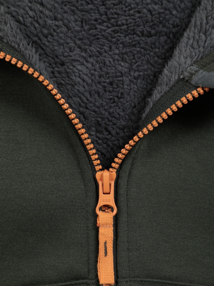 Mountain Warehouse Green Kids Nordic II Sherpa Lined Full Zip Hoodie - Image 5 of 5
