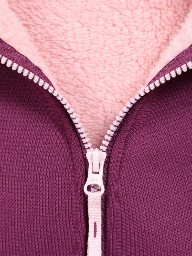 Mountain Warehouse Pink Kids Alpine II Sherpa Lined Full Zip Hoodie - Image 4 of 4