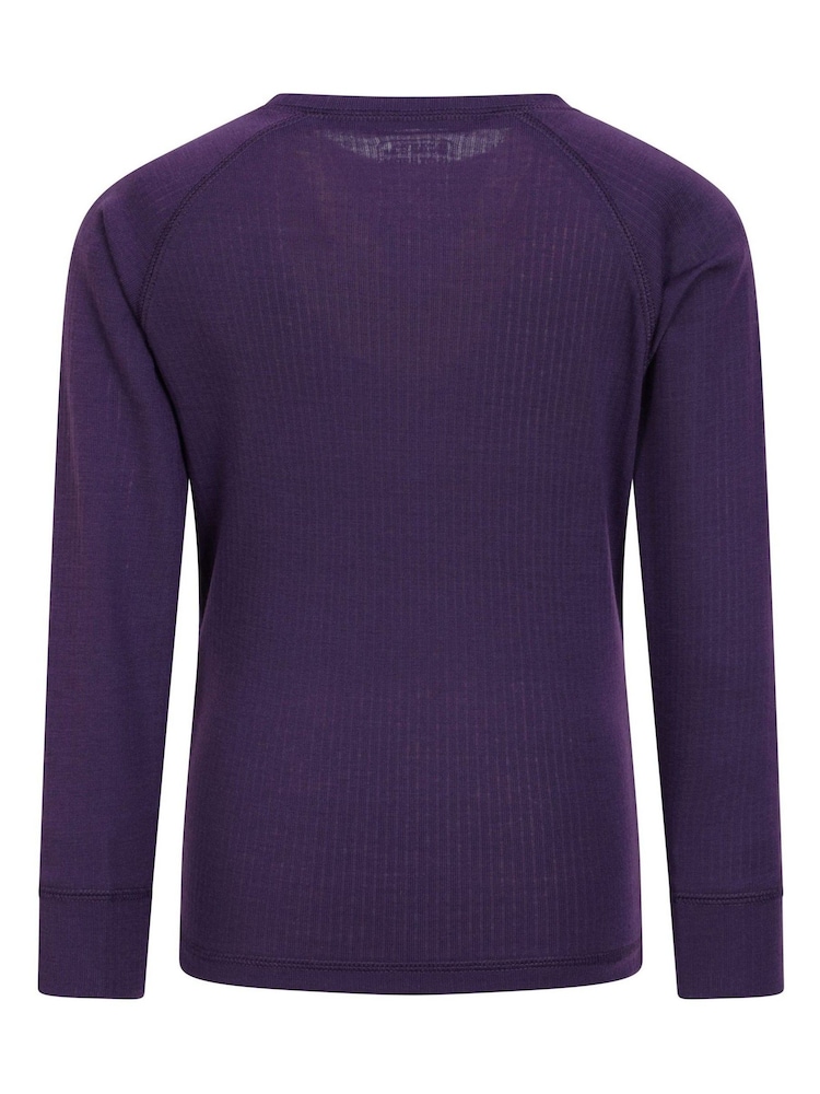 Mountain Warehouse Purple Talus Kids Round Neck Thermal Top - Image 2 of 5