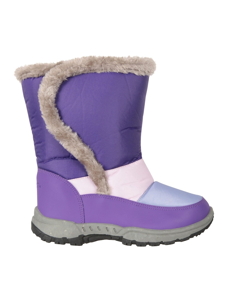 Botas de nieve de niño con forro de borreguito y ribete de pelo sintético Caribou de Mountain Warehouse - Imagen 2 de 6