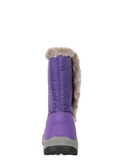 Botas de nieve de niño con forro de borreguito y ribete de pelo sintético Caribou de Mountain Warehouse - Imagen 4 de 6