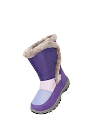 Botas de nieve de niño con forro de borreguito y ribete de pelo sintético Caribou de Mountain Warehouse - Imagen 6 de 6