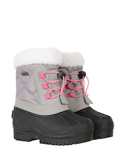 Mountain Warehouse Grey Arctic Junior Waterproof Fleece Lined Adaptive Snow Boots - Image 1 of 6