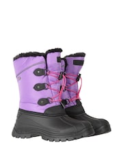 Mountain Warehouse Purple/Black Kids Whistler Sherpa Lined Snow Boots - Image 1 of 5