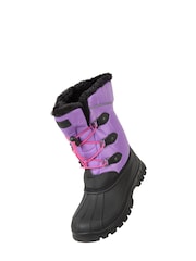 Mountain Warehouse Purple/Black Kids Whistler Sherpa Lined Snow Boots - Image 3 of 5
