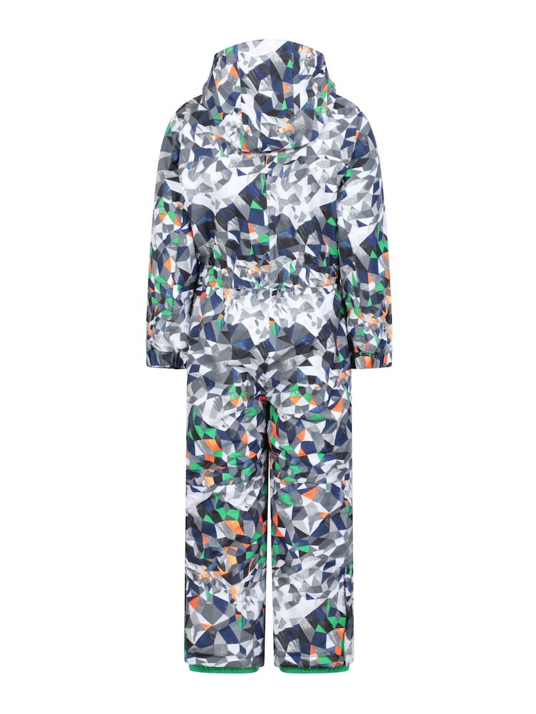 Mountain Warehouse Aqua Blue Kids Cloud Printed Waterproof Fleece Lined Snowsuit - Image 2 of 6