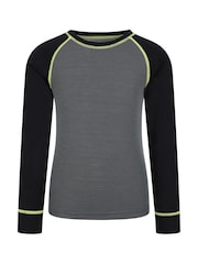 Mountain Warehouse Grey Kids Merino II Thermal Top And Joggers Set - Image 2 of 5