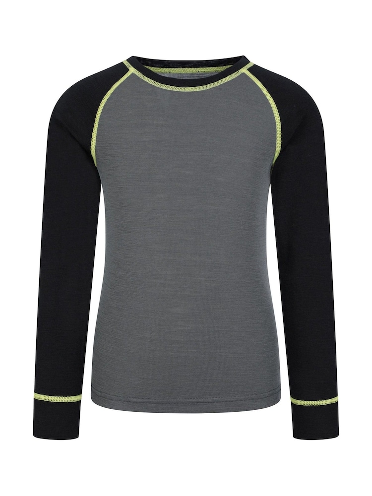Mountain Warehouse Grey Kids Merino II Thermal Top And Joggers Set - Image 2 of 5