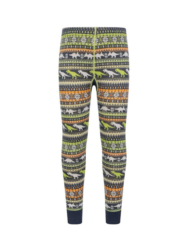 Mountain Warehouse Green Kids Jacquard Merino Thermal Top And Pants Set - Image 5 of 5