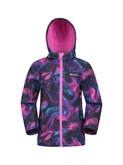 Mountain Warehouse Dark Purple Exodus Kids Printed Water-Resistant Softshell Jacket - Image 1 of 5