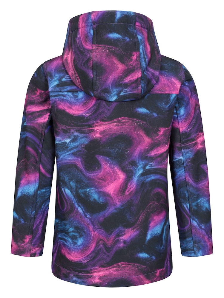 Mountain Warehouse Dark Purple Exodus Kids Printed Water-Resistant Softshell Jacket - Image 2 of 5