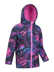 Mountain Warehouse Dark Purple Exodus Kids Printed Water-Resistant Softshell Jacket - Image 3 of 5