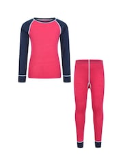 Mountain Warehouse Purple Kids Merino II Thermal Top And Trousers Set - Image 1 of 6