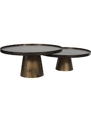 Libra Bronze Sandbanks Set of 2 Antique Coffee Tables - Image 2 of 4