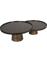 Libra Bronze Sandbanks Set of 2 Antique Coffee Tables - Image 3 of 4