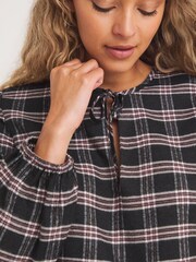 Simply Be Black Brushed Check Smock Dress - Image 4 of 4