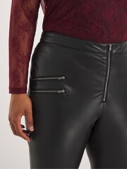 Simply Be Black PU Biker Leggings - Image 4 of 4