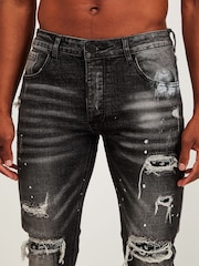 Alessandro Zavetti Damiano Slim Fit Denim Black Jeans - Image 6 of 7