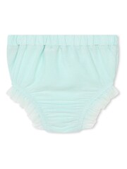 Billieblush Blue Glitter Hem Mesh Dress & Bloomer Set - Image 2 of 3