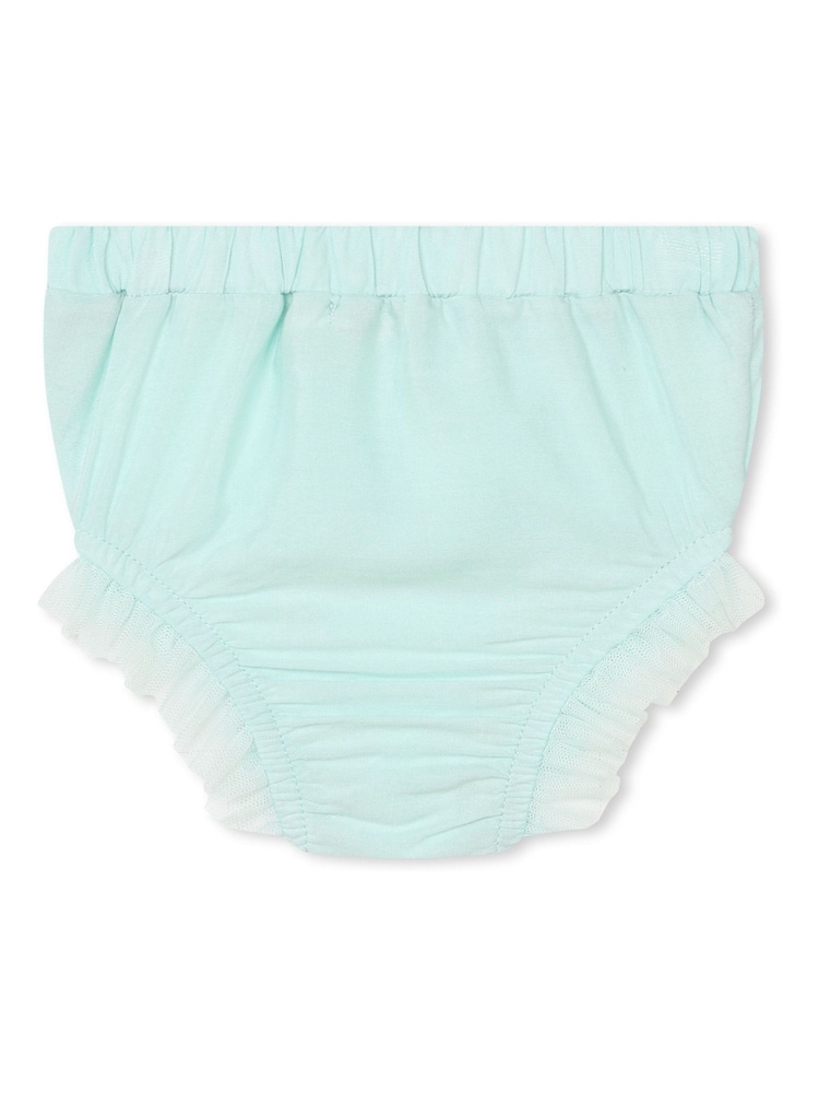 Billieblush Blue Glitter Hem Mesh Dress & Bloomer Set - Image 2 of 3
