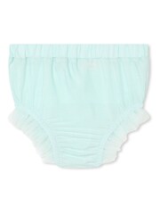Billieblush Blue Glitter Hem Mesh Dress & Bloomer Set - Image 3 of 3