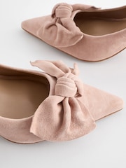 Pink Nude Forever Comfort® Leather Bow Mid Court Shoes - Image 8 of 8