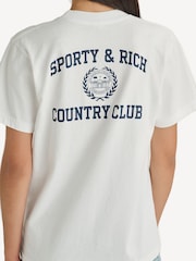 Sporty & Rich White Varsity Crest T-Shirt - Image 4 of 4