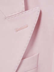 Reiss Pink Evelyn Tailored Wool Blend Double Breasted Blazer - Image 7 of 7
