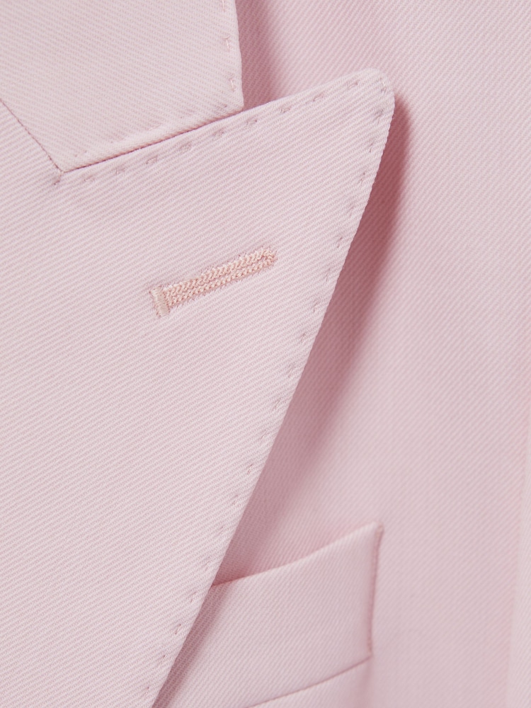 Reiss Pink Evelyn Tailored Wool Blend Double Breasted Blazer - Image 7 of 7