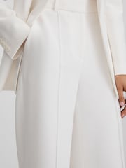 Reiss White Sienna Crepe Wide Leg Suit Trousers - Image 4 of 7