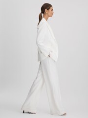 Reiss White Sienna Crepe Wide Leg Suit Trousers - Image 5 of 7