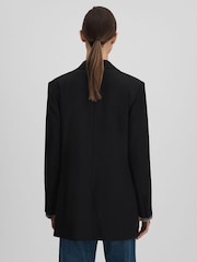 Reiss Black Alia Oversized Wool Blend Single Breasted Blazer - Image 5 of 5