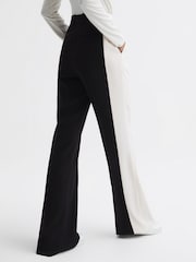 Reiss Black Saffron Petite Contrast Side Wide Leg Trousers - Image 5 of 6