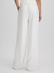 Reiss White Sienna Petite Crepe Wide Leg Suit Trousers - Image 6 of 8