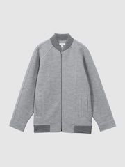 Reiss Charcoal Penelope Wool Bomber Jacket - Image 2 of 8