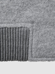 Reiss Charcoal Penelope Wool Bomber Jacket - Image 8 of 8