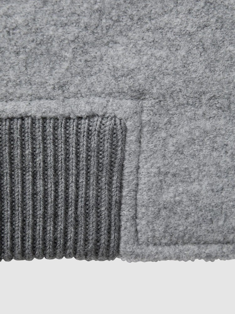Reiss Charcoal Penelope Wool Bomber Jacket - Image 8 of 8