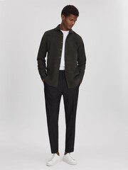 Reiss Khaki Vincy Corduroy Cutaway Collar Shirt - Image 3 of 6