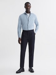 Reiss Soft Blue Vincy Corduroy Cutaway Collar Shirt - Image 1 of 6