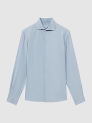 Reiss Soft Blue Vincy Corduroy Cutaway Collar Shirt - Image 2 of 6