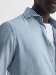 Reiss Soft Blue Vincy Corduroy Cutaway Collar Shirt - Image 3 of 6