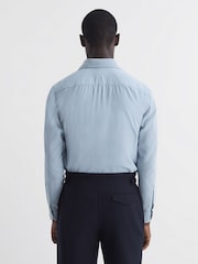 Reiss Soft Blue Vincy Corduroy Cutaway Collar Shirt - Image 5 of 6