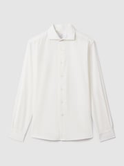 Reiss Off White Vincy Corduroy Cutaway Collar Shirt - Image 2 of 6