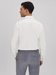 Reiss Off White Vincy Corduroy Cutaway Collar Shirt - Image 5 of 6