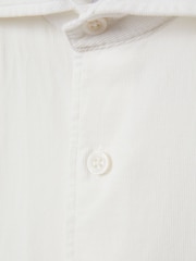Reiss Off White Vincy Corduroy Cutaway Collar Shirt - Image 6 of 6