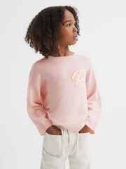 Reiss Pink Afi 13-14 yrs Wool Blend Motif Jumper - Image 3 of 6